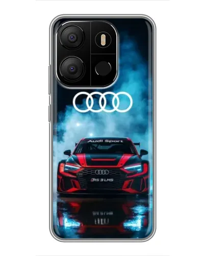 Чехол для TECNO Pop 7 с картинкой «Audi Sport — неон»