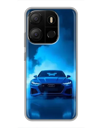 Чехол для TECNO Pop 7 с картинкой «Audi — голубая энергия»