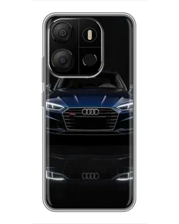 Чехол для TECNO Pop 7 с картинкой «Audi — ночное отражение»