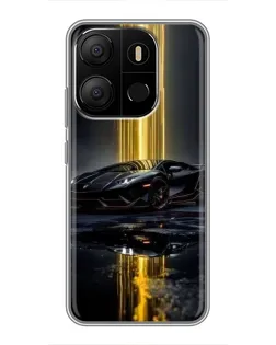 Чехол для TECNO Pop 7 с картинкой «Ночной Lamborghini драйв»