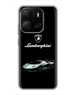 Чехол для TECNO Pop 7 с картинкой «Логотип Lamborghini классика»