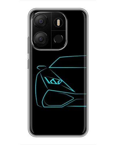 Чехол для TECNO Pop 7 с картинкой «Голубой силуэт Lamborghini» Чехол для TECNO Pop 7 с картинкой «Голубой силуэт Lamborghini»