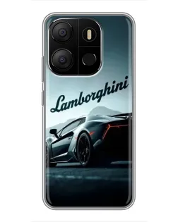 Чехол для TECNO Pop 7 с картинкой «Классическая надпись Lamborghini»