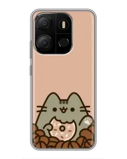 Чехол для TECNO Pop 7 с картинкой «Кофейный Пушин»