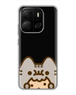 Чехол для TECNO Pop 7 с картинкой «Пушин на черном»