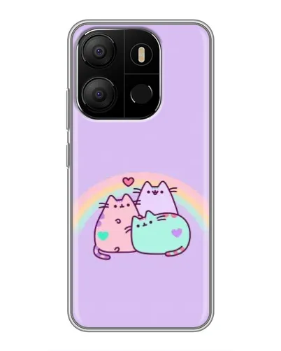 Чехол для TECNO Pop 7 с картинкой «Радужные Пушины»