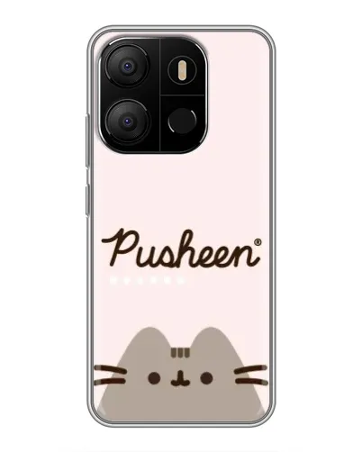 Чехол для TECNO Pop 7 с картинкой «Pusheen логотип»