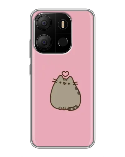 Чехол для TECNO Pop 7 с картинкой «Pusheen сердце»