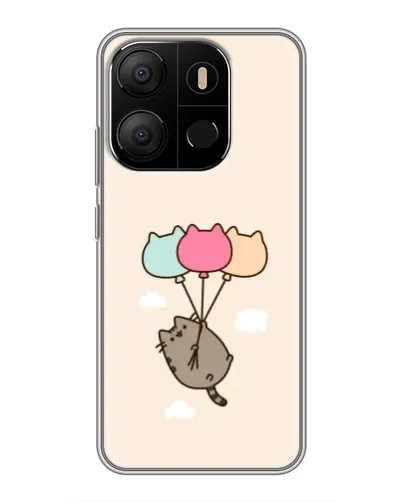Чехол для TECNO Pop 7 с картинкой «Пушин на шариках»