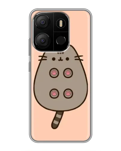 Чехол для TECNO Pop 7 с картинкой «Пушин пузиком кверху»
