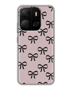 Чехол для TECNO Pop 7 с картинкой «Черные бантики»