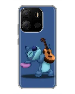 Чехол для TECNO Pop 7 с картинкой «Стич с укулеле»