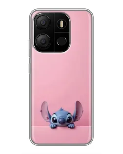 Чехол для TECNO Pop 7 с картинкой «Stitch выглядывает»