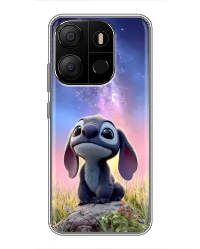 Чехол для TECNO Pop 7 с картинкой «Стич на рассвете»