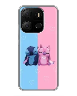Чехол для TECNO Pop 7 с картинкой «Stitch и Angel Love»
