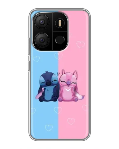Чехол для TECNO Pop 7 с картинкой «Stitch и Angel Love»