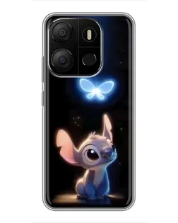 Чехол для TECNO Pop 7 с картинкой «Сияющий Стич»