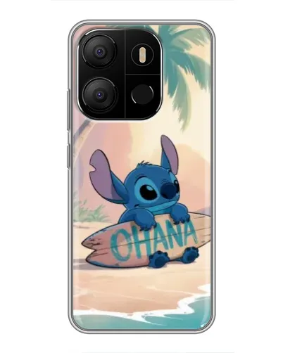 Чехол для TECNO Pop 7 с картинкой «Стич на серфе»