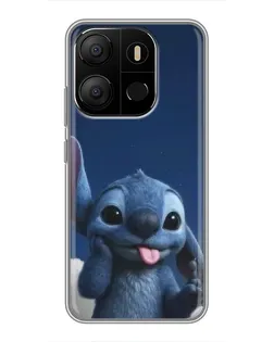 Чехол для TECNO Pop 7 с картинкой «Стич в облаках»