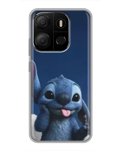 Чехол для TECNO Pop 7 с картинкой «Стич в облаках»