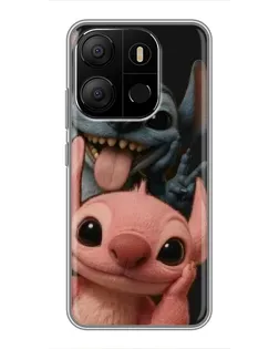 Чехол для TECNO Pop 7 с картинкой «Стич и Ангел»