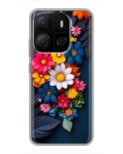 Чохол для TECNO Pop 7 з картинкою «Квіткова феєрія»