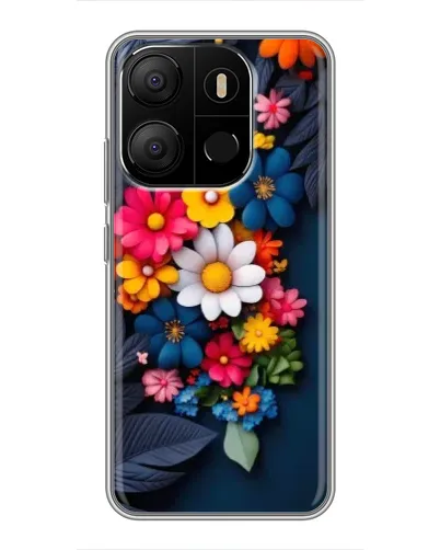 Чехол для TECNO Pop 7 с картинкой «Цветочная феерия»