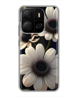 Чохол для TECNO Pop 7 з картинкою «Білі маргаритки макро»