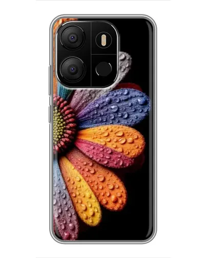 Чехол для TECNO Pop 7 с картинкой «Радужный цветок»