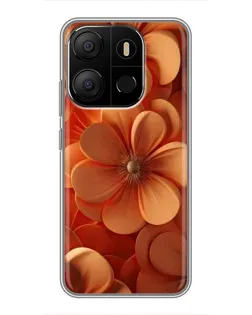 Чохол для TECNO Pop 7 з картинкою «Помаранчева макро квітка»