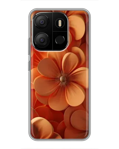 Чехол для TECNO Pop 7 с картинкой «Оранжевый макро цветок»