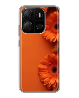 Чохол для TECNO Pop 7 з картинкою «Помаранчеві гербери»