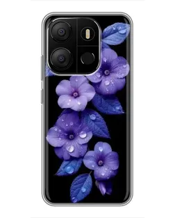 Чехол для TECNO Pop 7 с картинкой «Фиолетовые цветы с росою» Чехол для TECNO Pop 7 с картинкой «Фиолетовые цветы с росою»