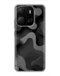 Чехол для TECNO Pop 7 с картинкой «Темный абстрактный камуфляж»