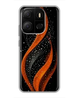 Чехол для TECNO Pop 7 с картинкой «Огненная звездная волна»