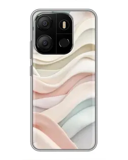 Чехол для TECNO Pop 7 с картинкой «Пастельные нежные волны»