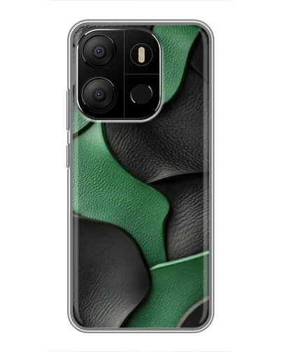 Чехол для TECNO Pop 7 с картинкой «Зеленые кожаные волны» Чехол для TECNO Pop 7 с картинкой «Зеленые кожаные волны»