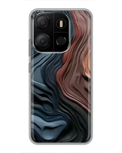 Чехол для TECNO Pop 7 с картинкой «Цветные волны каньона»