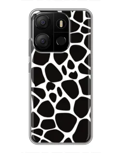 Чехол для TECNO Pop 7 с картинкой «Черно-белый жираф»