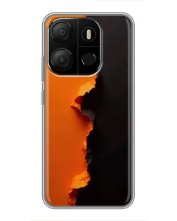 Чехол для TECNO Pop 7 с картинкой «Оранжевый разлом»
