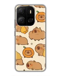 Чехол для TECNO Pop 7 с картинкой «Капибары с апельсинами» Чехол для TECNO Pop 7 с картинкой «Капибары с апельсинами»