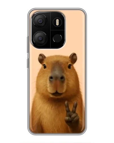 Чехол для TECNO Pop 7 с картинкой «Капибара виктория»
