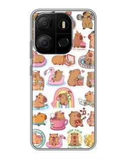 Чохол для TECNO Pop 7 з картинкою «Капібари набір» Чохол для TECNO Pop 7 з картинкою «Капібари набір»