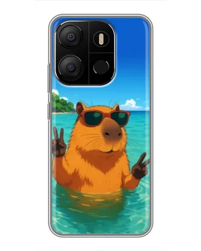Чехол для TECNO Pop 7 с картинкой «Морская капибара»