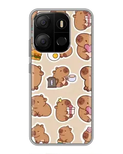 Чохол для TECNO Pop 7 з картинкою «Капібари паттерн» Чохол для TECNO Pop 7 з картинкою «Капібари паттерн»