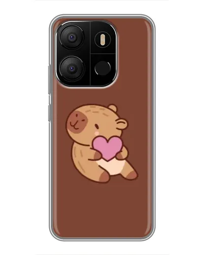 Чехол для TECNO Pop 7 с картинкой «Капибара с сердцем»