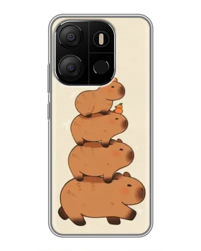 Чехол для TECNO Pop 7 с картинкой «Башня из капибар»