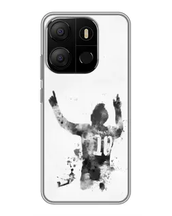 Чехол для TECNO Pop 7 с картинкой «Черно-белый силуэт Месси» Чехол для TECNO Pop 7 с картинкой «Черно-белый силуэт Месси»