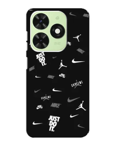 Чехол для TECNO Pop 8 с картинкой «Nike Black Pattern» Чехол для TECNO Pop 8 с картинкой «Nike Black Pattern»