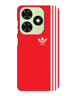 Чехол для TECNO Pop 8 с картинкой «Красный минимализм Adidas»